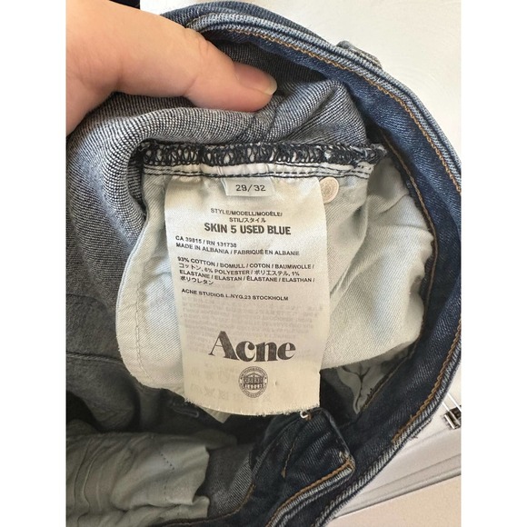 ACNE STUDIOS Skin 5 Used Blue Jeans 29 - Picture 6 of 9